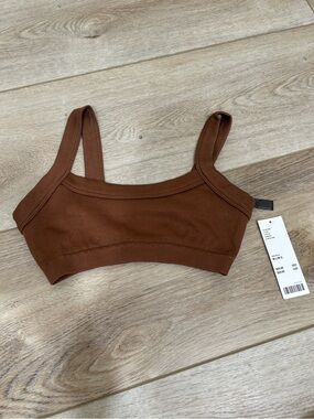 Brown Ribbed Comfort Bralette - urban outfitters NWT